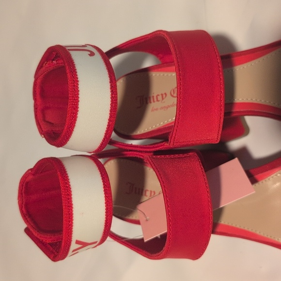 Juicy Couture Red and White Heeled Sandals - Picture 5 of 11